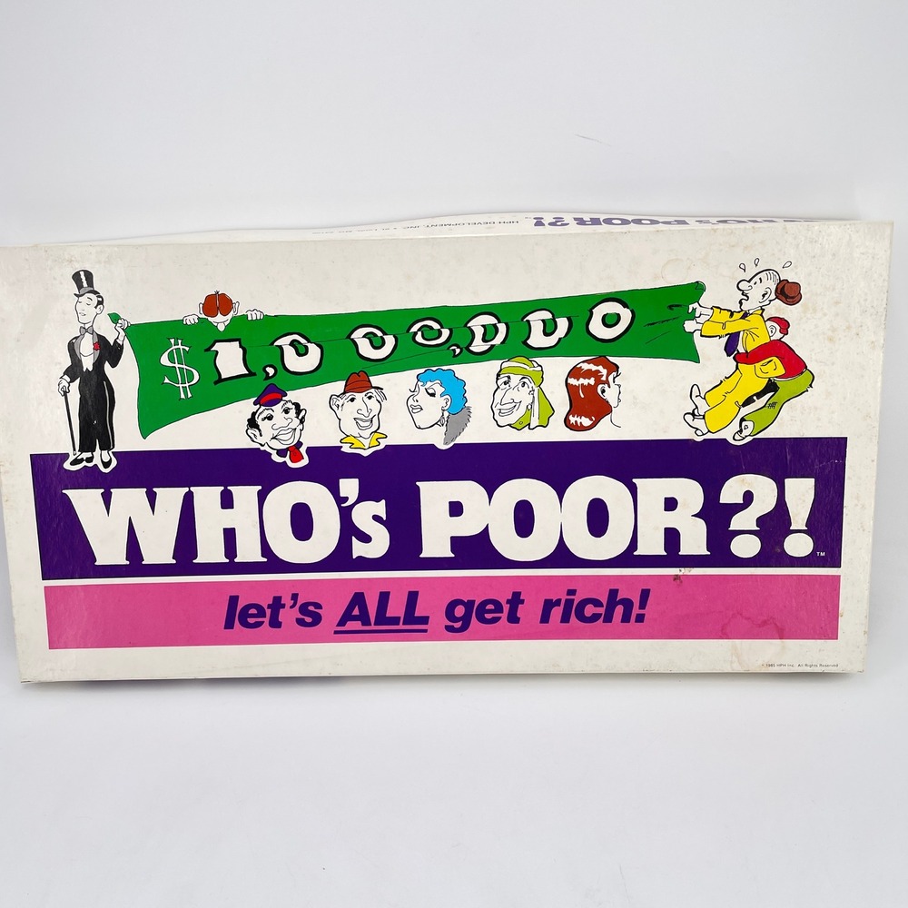 Vtg 1980s Whos Poor Board Game HPH Development Inc St Louis MO Retro Fun Money